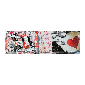 Campione di Fotomurale Premium Sand - Collage hipster - Graffiti, Murale, Vintage ▾ - 100x30 cm