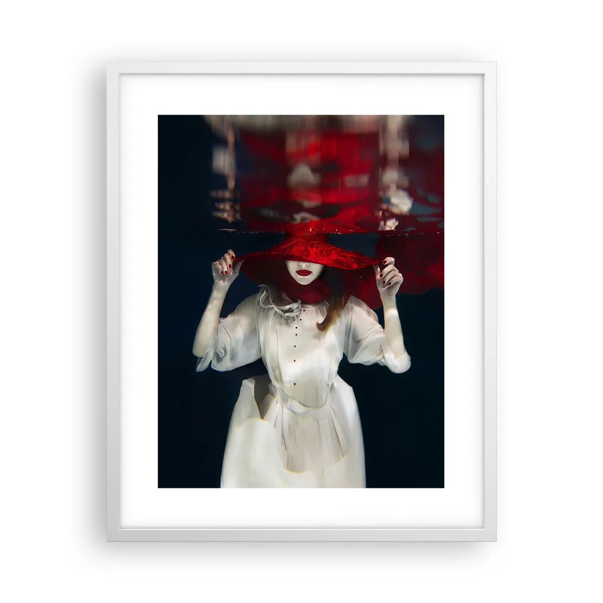 Poster in cornice bianca - Donnagatto - 40x50 cm