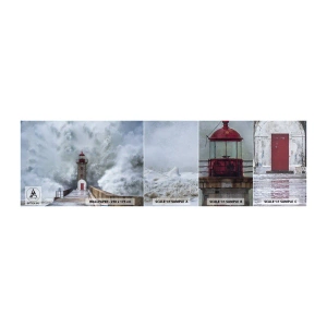 Campione di Fotomurale Adesivo Deluxe Sticker - Fragore delle acque, rumore di tempesta - Faro, Paesaggio, Oceano - 100x30 cm