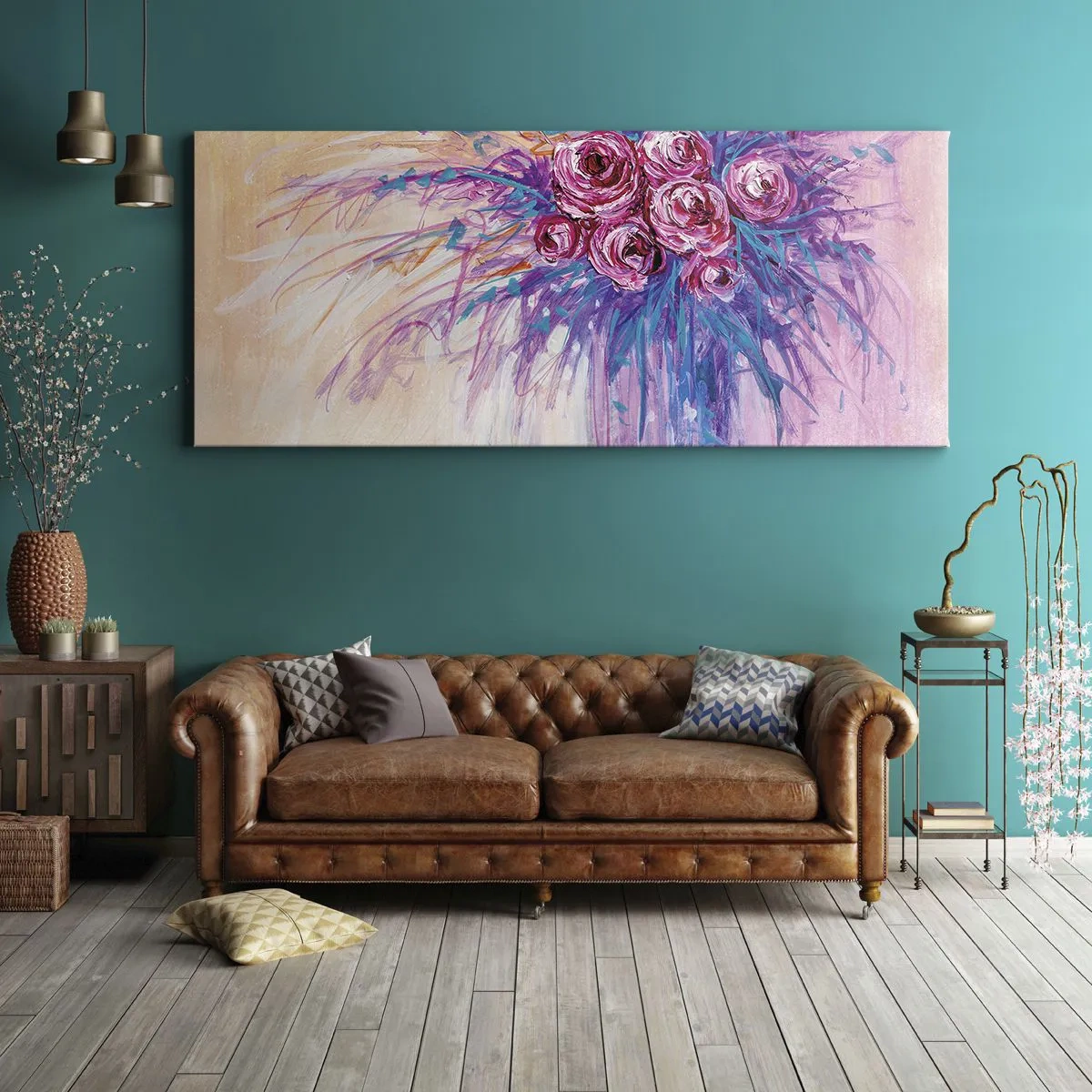 Quadro su tela - Stampe su Tela - Fontana rosa - 100x40 cm