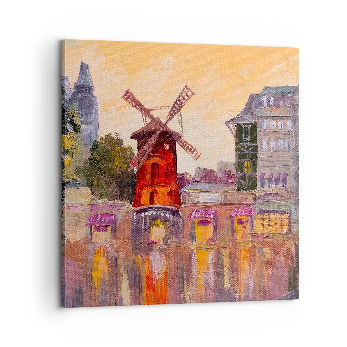 Quadro su tela - Stampe su Tela - Le icone di Parigi: il Moulin Rouge - 60x60 cm