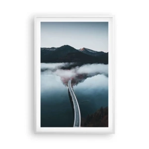 Poster in cornice bianca - Sull'acqua liscia come uno specchio - 61x91 cm