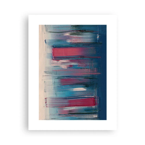 Poster - Composizione verticale in blu e rosso - 30x40 cm