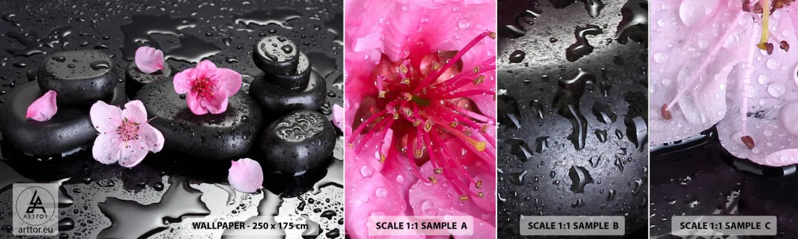 Campione Di Fotomurale Standard Eco - E il cuore si libera di un peso - Fiori, Asia, Terme - 100x30 cm