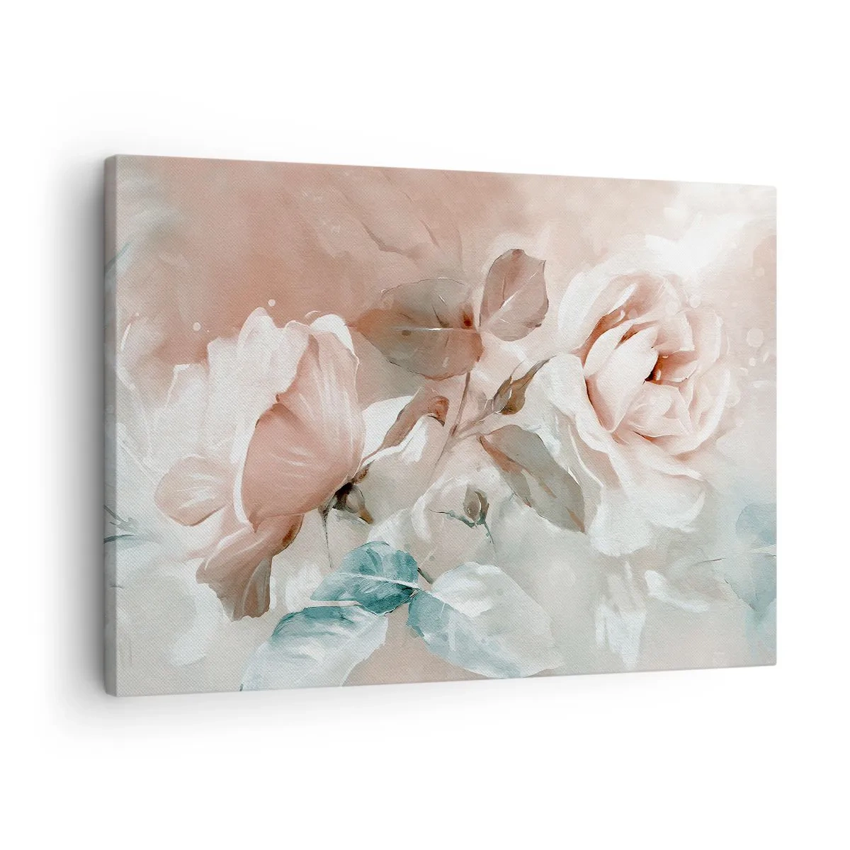 Quadro su tela - Stampe su Tela - Delicate rose in tonalità pastello su uno sfondo chiaro - 70x50cm - Lo spirito del romanticismo - Decorazione murale moderna per soggiorno e camera da letto ARTTOR