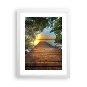 Poster in cornice bianca - Non avere fretta, siediti - 30x40 cm