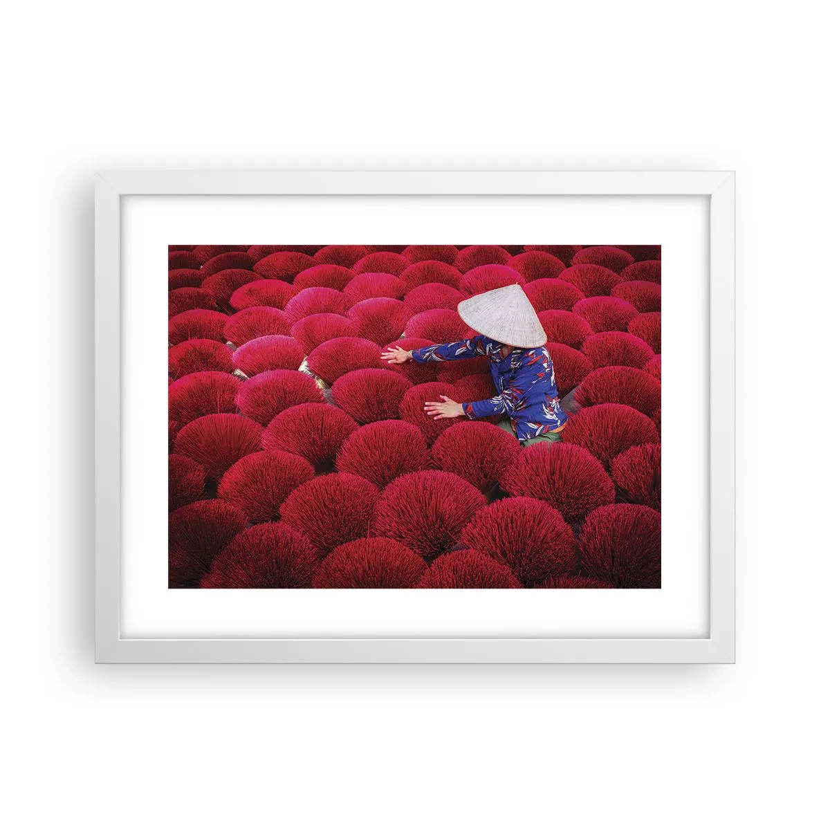 Poster in cornice bianca - Nel campo di riso - 40x30 cm