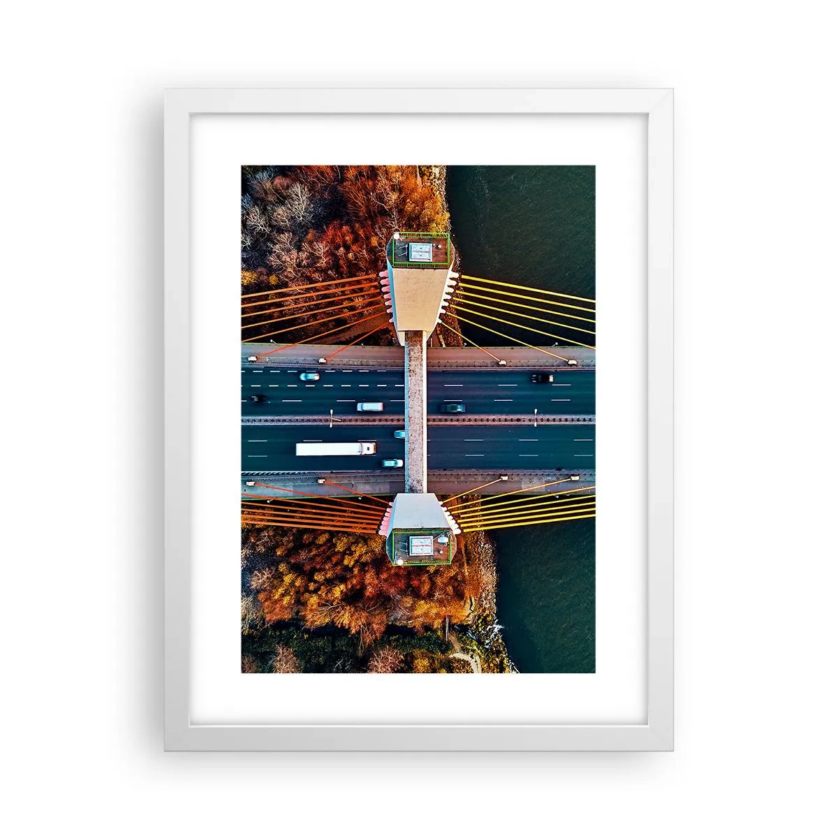 Poster in cornice bianca - Oltre il fiume, oltre il bosco - 30x40 cm