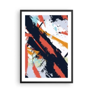 Poster in cornice nera - Composizione astratta con pennellate dinamiche. - 50x70cm - Composizione dinamica - Decorazione murale moderna per soggiorno e camera da letto ARTTOR