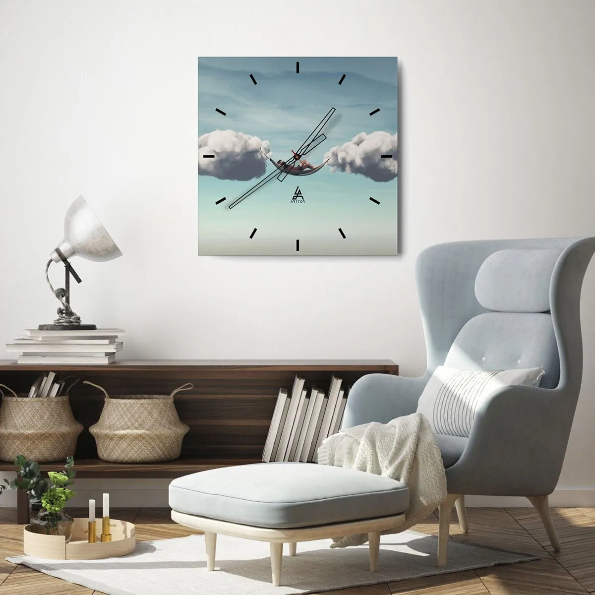 Orologio da parete - Orologio in Vetro - La felicità del momento - 40x40 cm