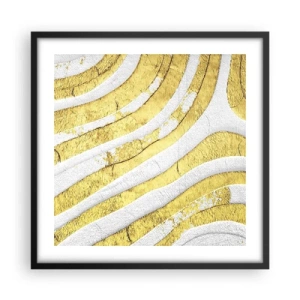Poster in cornice nera - Composizione in bianco e oro - 50x50 cm