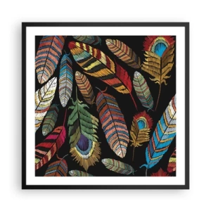 Poster in cornice nera - Il carnevale degli uccelli - 60x60 cm