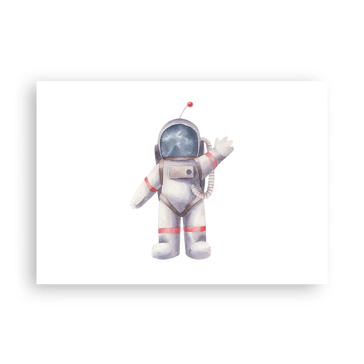 Poster - Astronauta in stile acquerello su sfondo bianco - 100x70cm - Ci vediamo! - Decorazione murale moderna per soggiorno e camera da letto ARTTOR