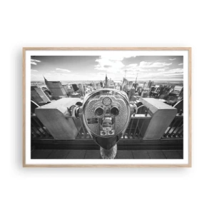 Poster in cornice rovere chiaro - Il centro del mondo - 100x70 cm