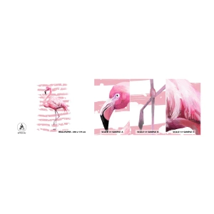 Campione di Fotomurale Adesivo Deluxe Sticker - Con dignità, sebbene in rosa - Fenicottero, Uccello, Pezzo - 100x30 cm