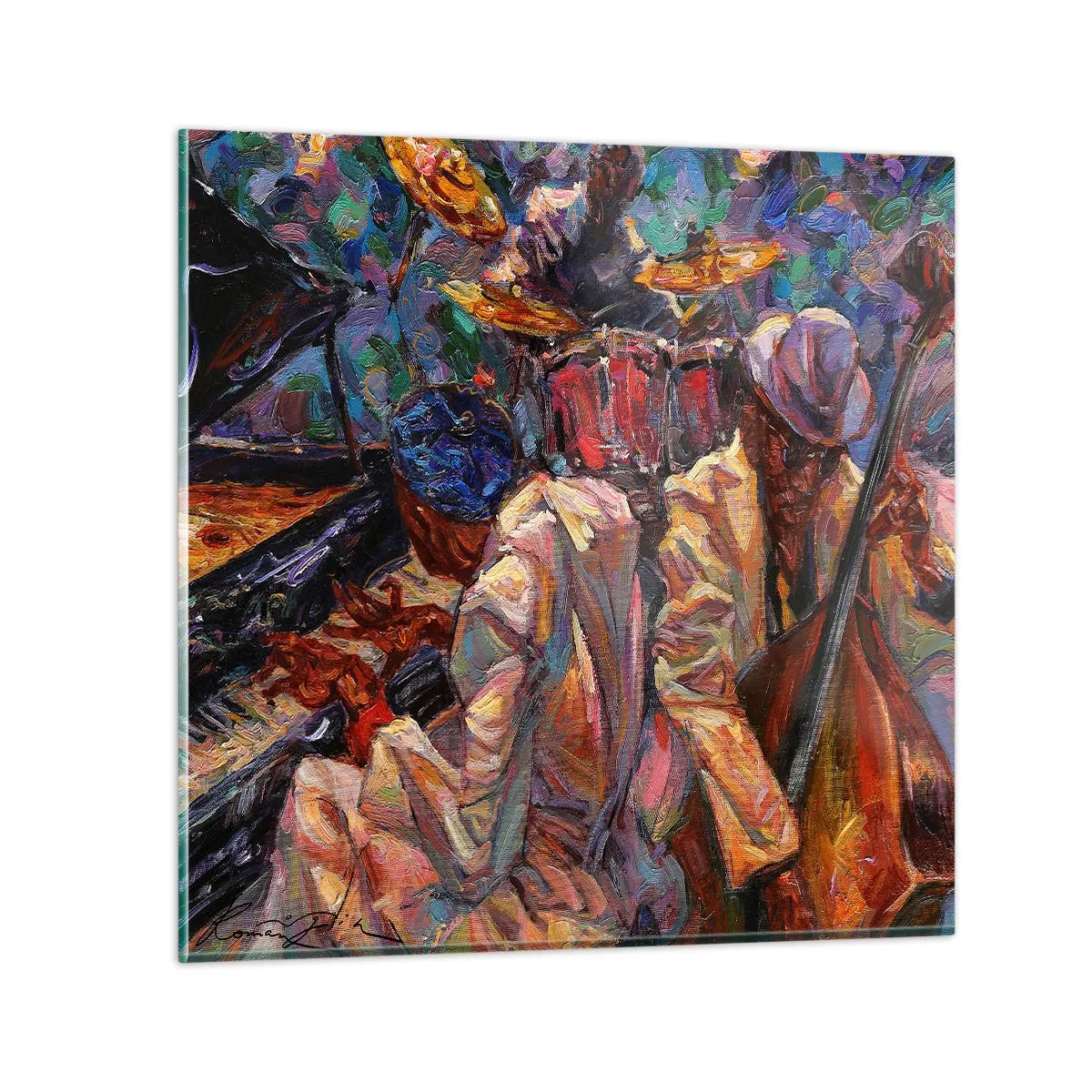 Quadro su vetro - In un unico ritmo - 40x40 cm