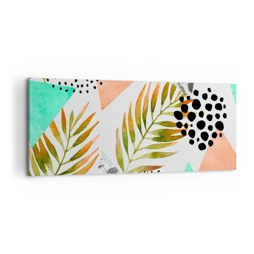 Quadro su tela - Stampe su Tela - Decorazione con foglie di palma - 100x40 cm