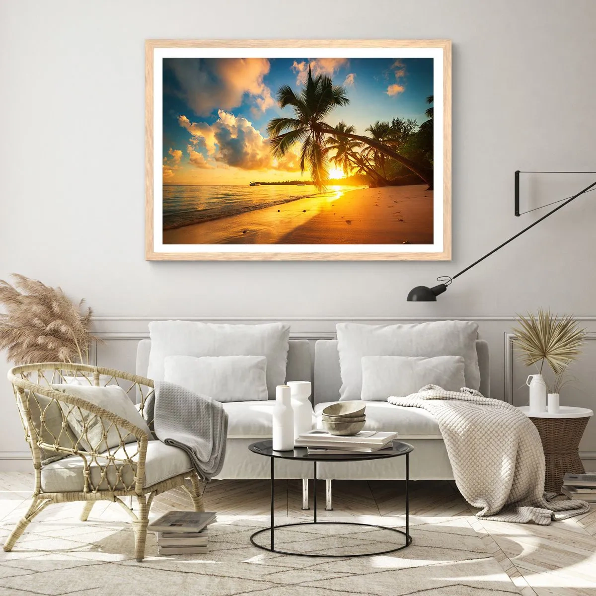 Poster in cornice rovere chiaro - Sogno dei Caraibi - 50x40 cm