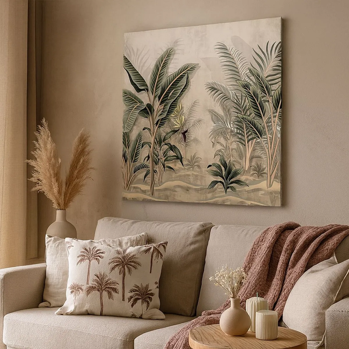 Quadro su tela - Stampe su Tela - Incisione in stile coloniale - 30x30 cm