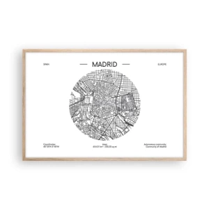 Poster in cornice rovere chiaro - Anatomia di Madrid - 91x61 cm