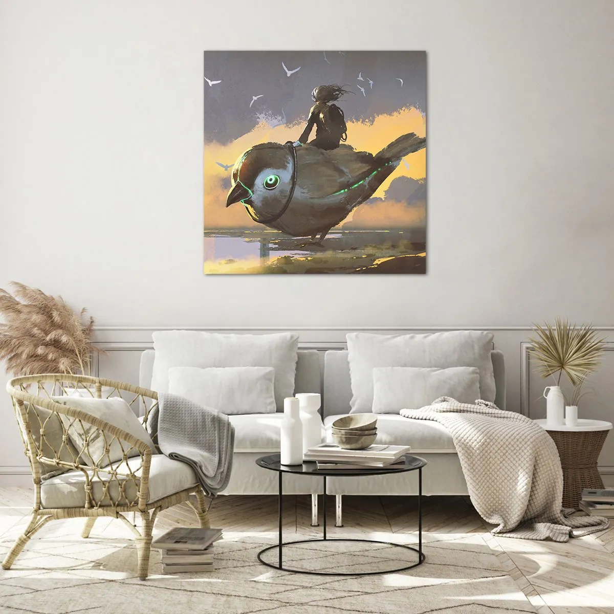 Quadro su vetro - La sosta di un viaggio fantastico - 70x70 cm