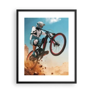 Poster in cornice nera - Il demone della follia ciclistica - 40x50 cm
