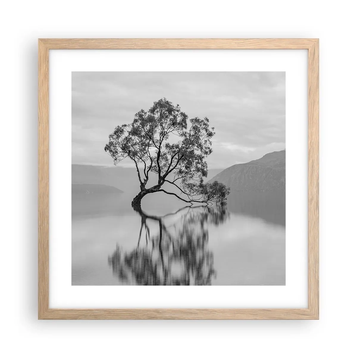 Poster in cornice rovere chiaro - C'è un paese così - 40x40 cm