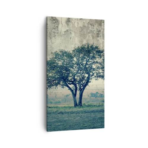 Quadro su tela - Stampe su Tela - Un melo su un prato blu? - 45x80 cm