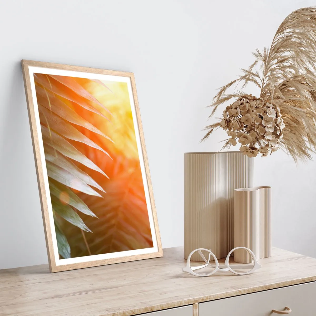 Poster in cornice rovere chiaro - L'alba nella giungla - 30x40 cm