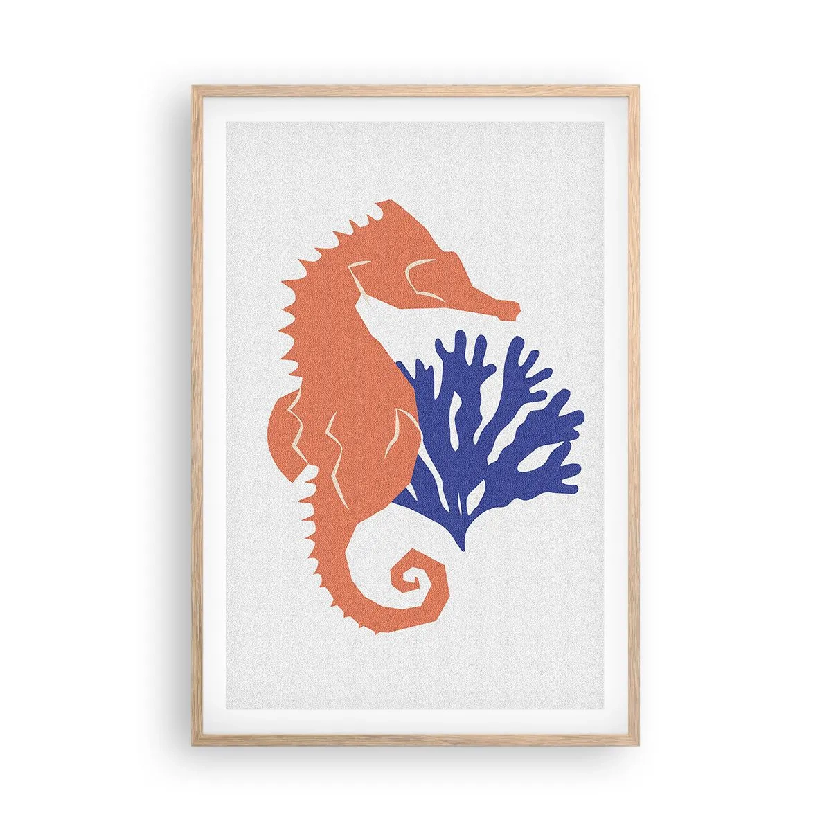 Poster in cornice rovere chiaro - Sul prato sottomarino - 61x91 cm