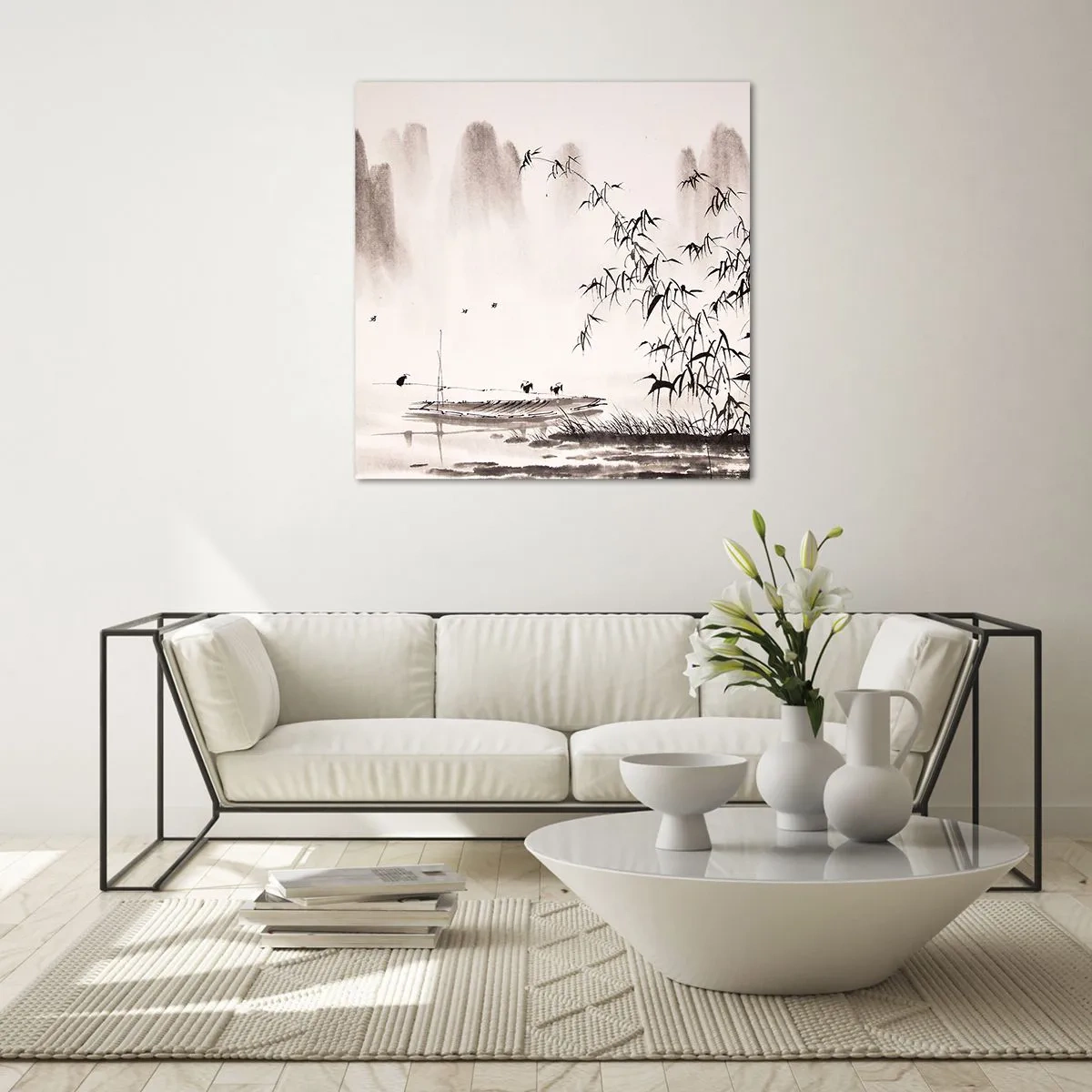 Quadro su vetro - Il silenzio dei campi di riso - 50x50 cm