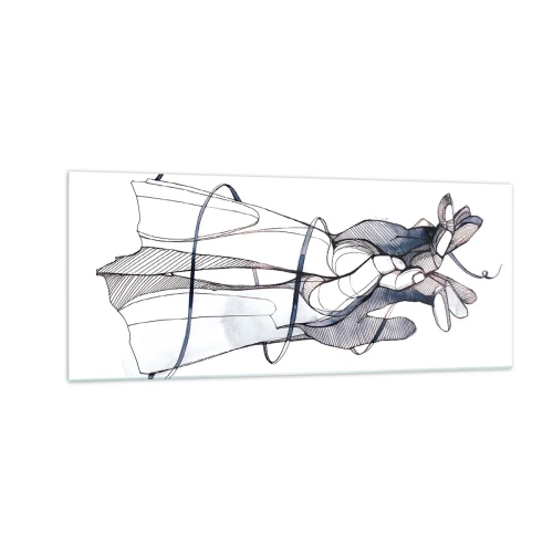 Quadro su vetro - Studio del tocco - 100x40 cm
