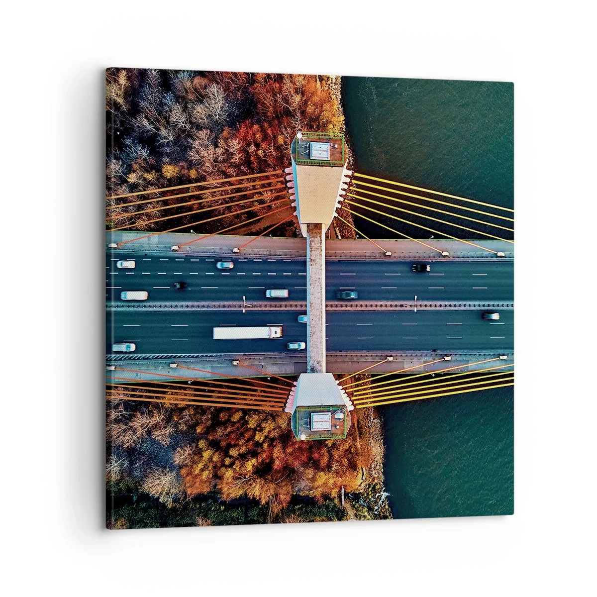 Quadro su tela - Stampe su Tela - Oltre il fiume, oltre il bosco - 60x60 cm