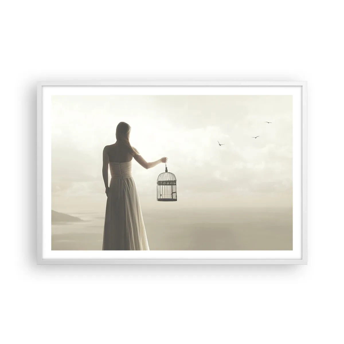 Poster in cornice bianca - Sii libera - 91x61 cm