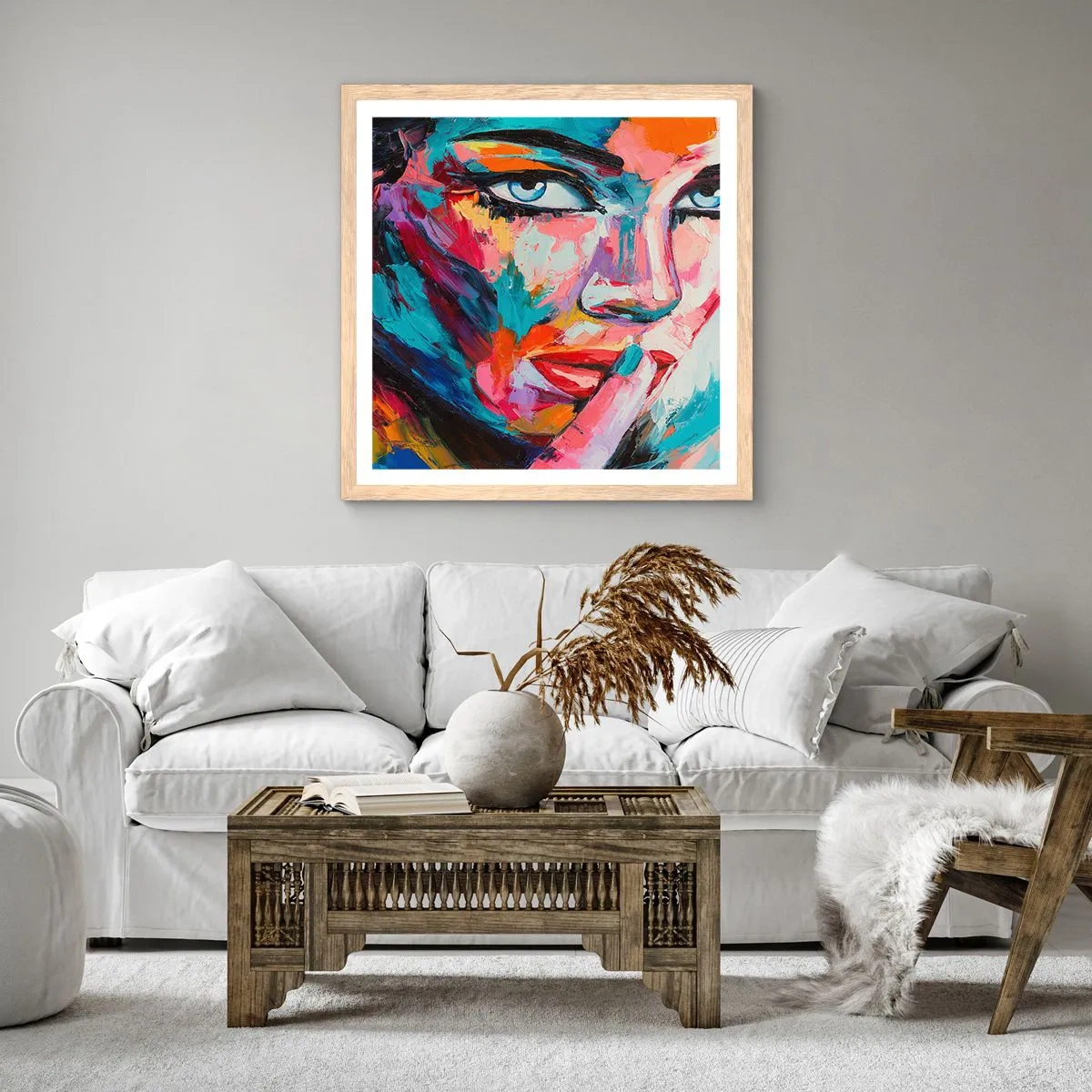 Poster in cornice rovere chiaro - Il nostro primo segreto - 30x30 cm