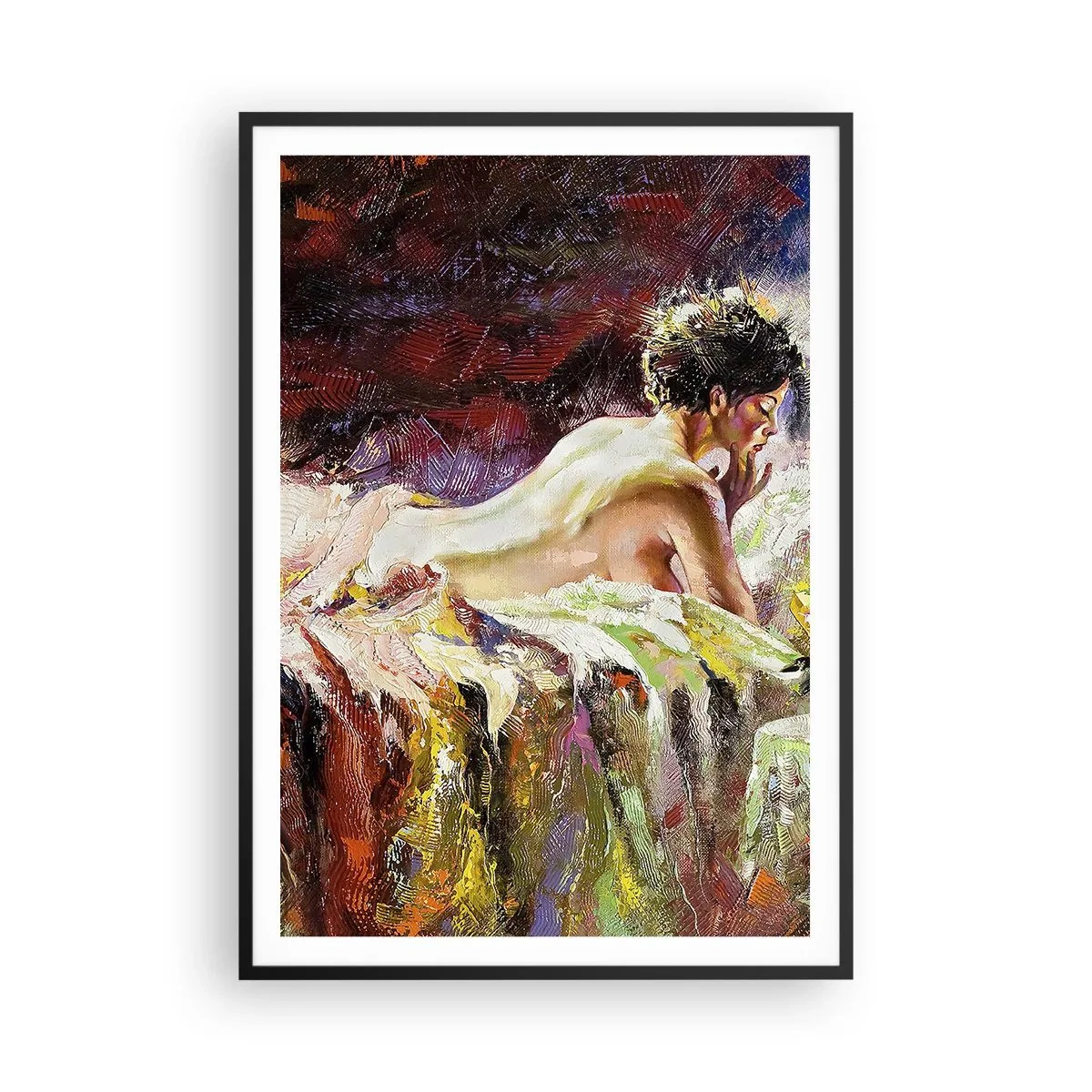 Poster in cornice nera - Venere pensierosa - 70x100 cm