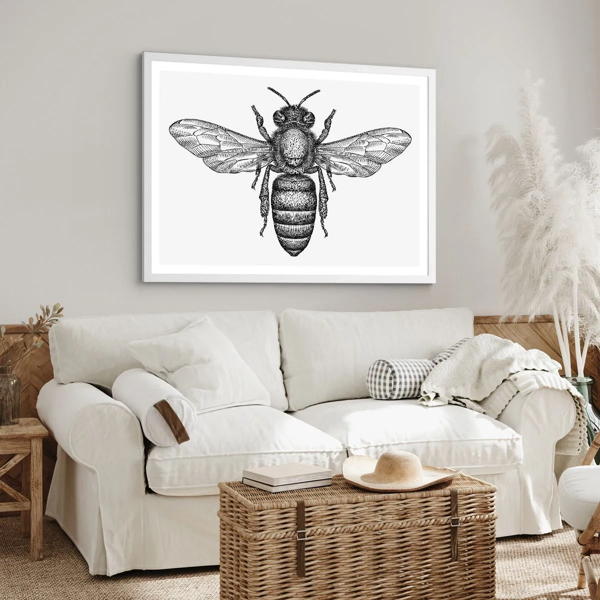 Poster in cornice bianca - Ritratto d'insetto - 100x70 cm