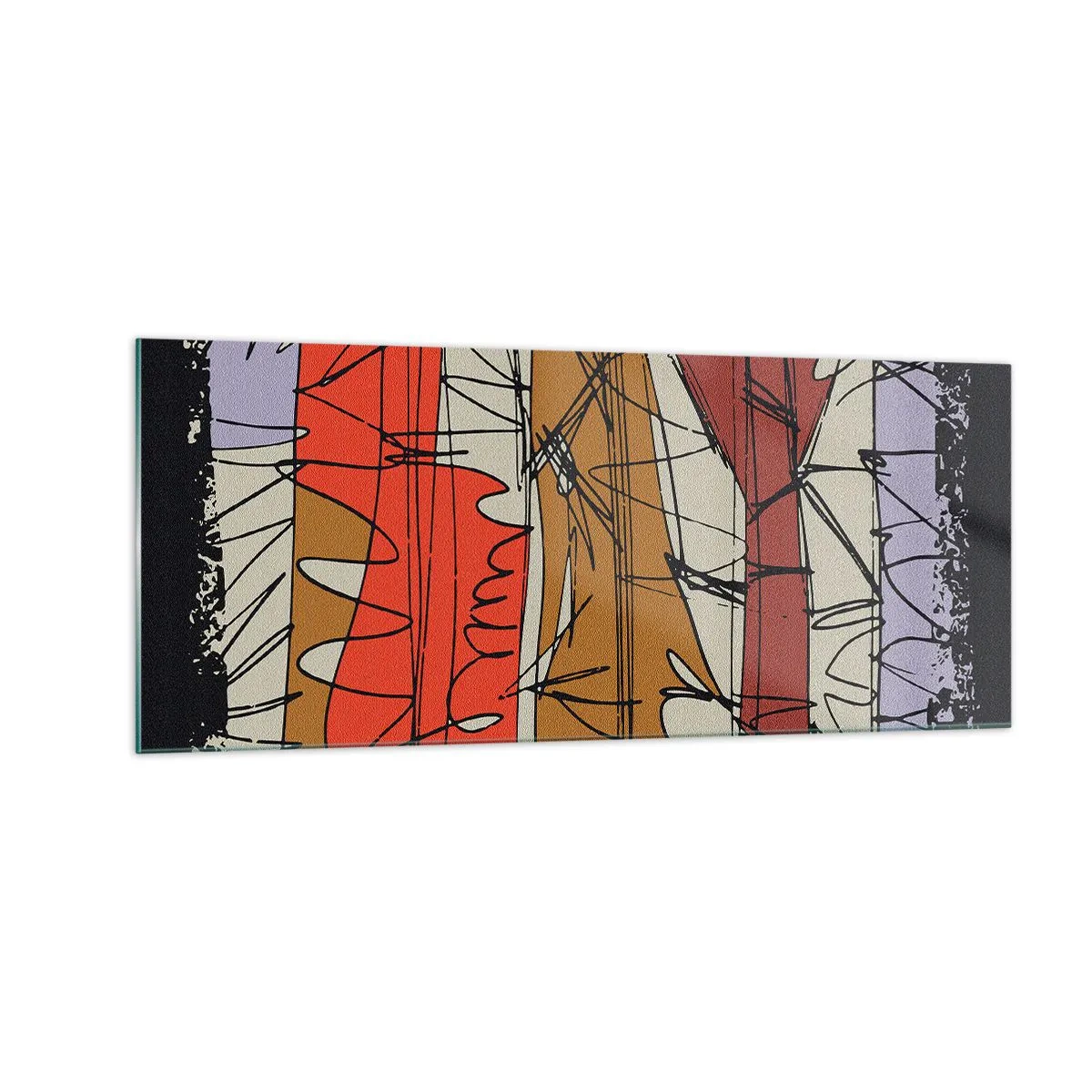 Quadro su vetro - Composizione spontanea - 100x40 cm