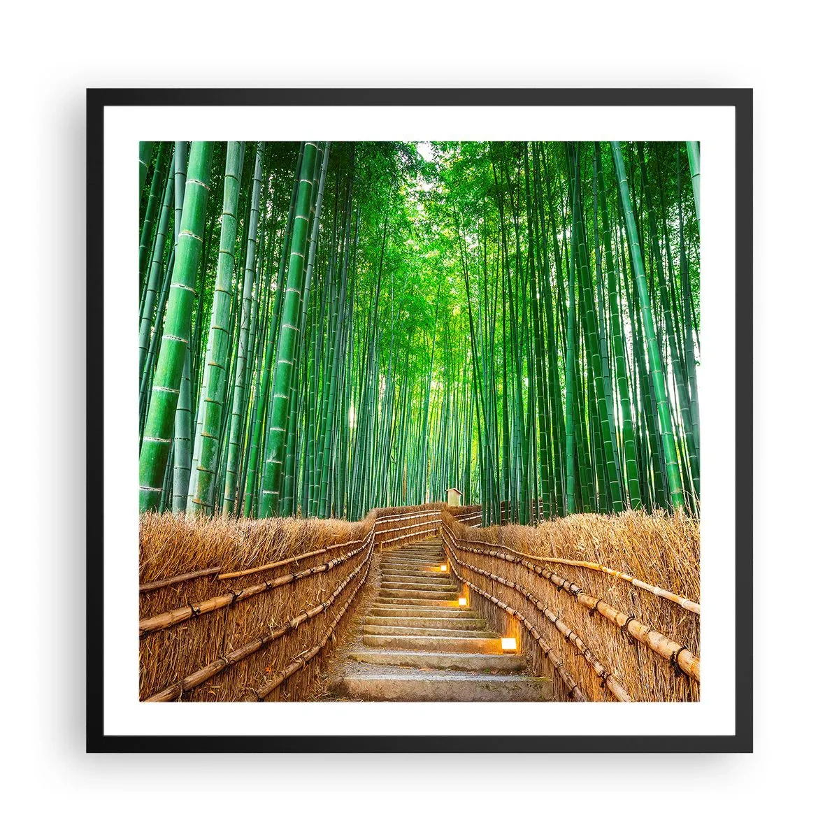 Poster in cornice nera - Essenza della natura asiatica - 60x60 cm