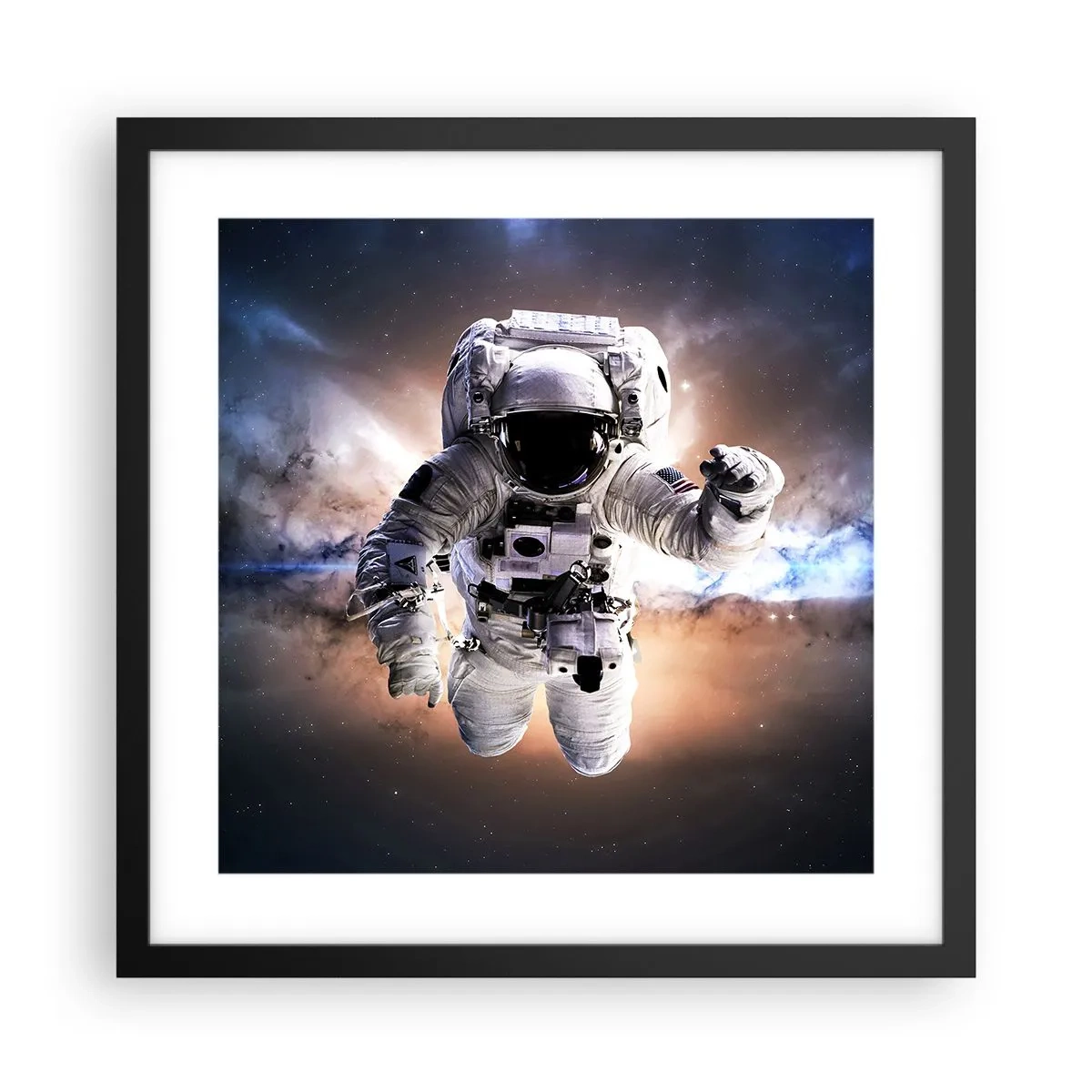 Poster in cornice nera - Saluti dal cosmo - 40x40 cm
