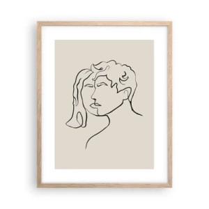 Poster in cornice rovere chiaro - E divennero una cosa sola - 40x50 cm