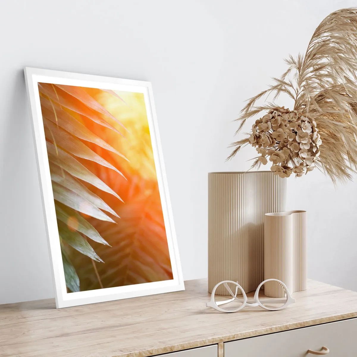 Poster in cornice bianca - L'alba nella giungla - 50x70 cm