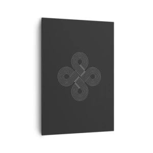 Quadro su tela - Stampe su Tela - Motivo celtico in stile minimalista su sfondo nero - 70x100cm - Nello spirito celtico - Decorazione murale moderna per soggiorno e camera da letto ARTTOR