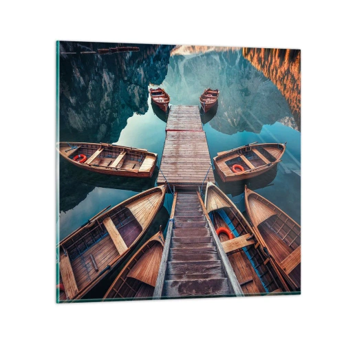 Quadro su vetro - Aspetto sul molo - 70x70 cm