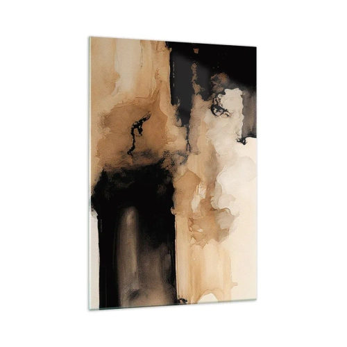 Quadro su vetro - Composizione astratta nei toni del marrone e del nero - 70x100cm - Astrazione intrigante - Decorazione murale moderna per soggiorno e camera da letto ARTTOR