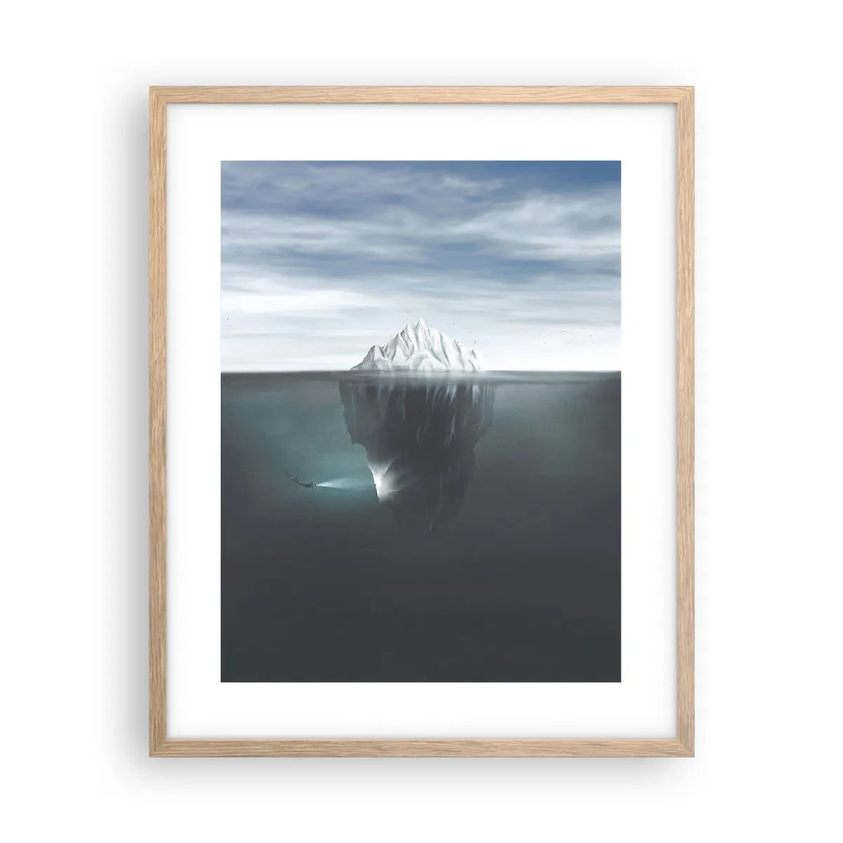 Poster in cornice rovere chiaro - Mistero sottomarino - 40x50 cm