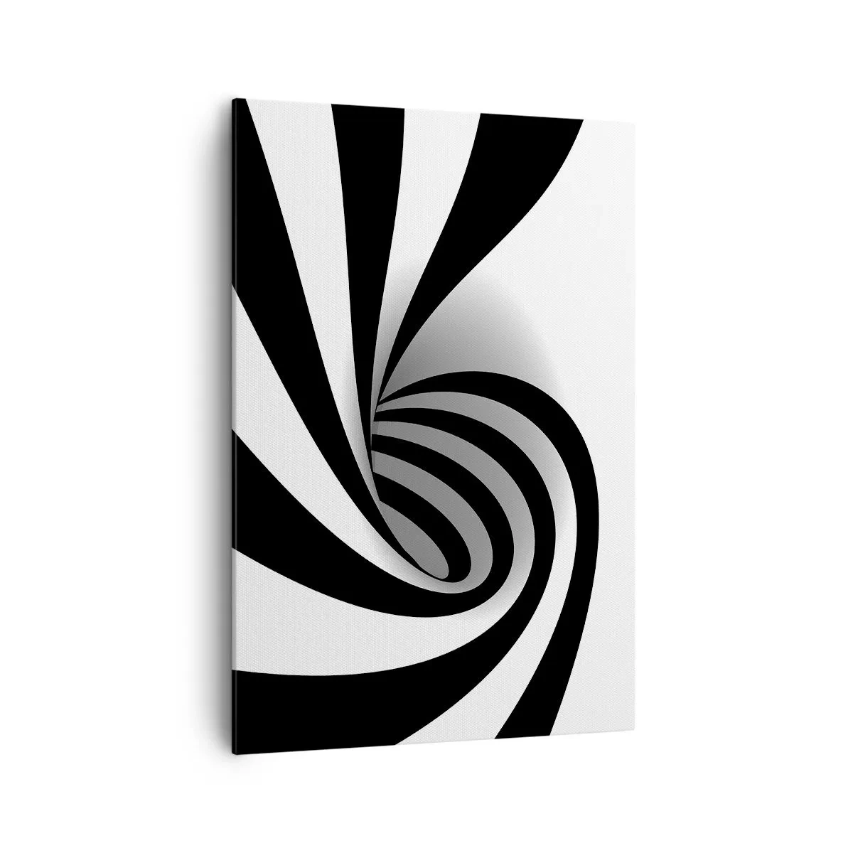 Quadro su tela - Stampe su Tela - Vortice ottico astratto in bianco e nero - 70x100cm - Eppur si muove - Decorazione murale moderna per soggiorno e camera da letto ARTTOR