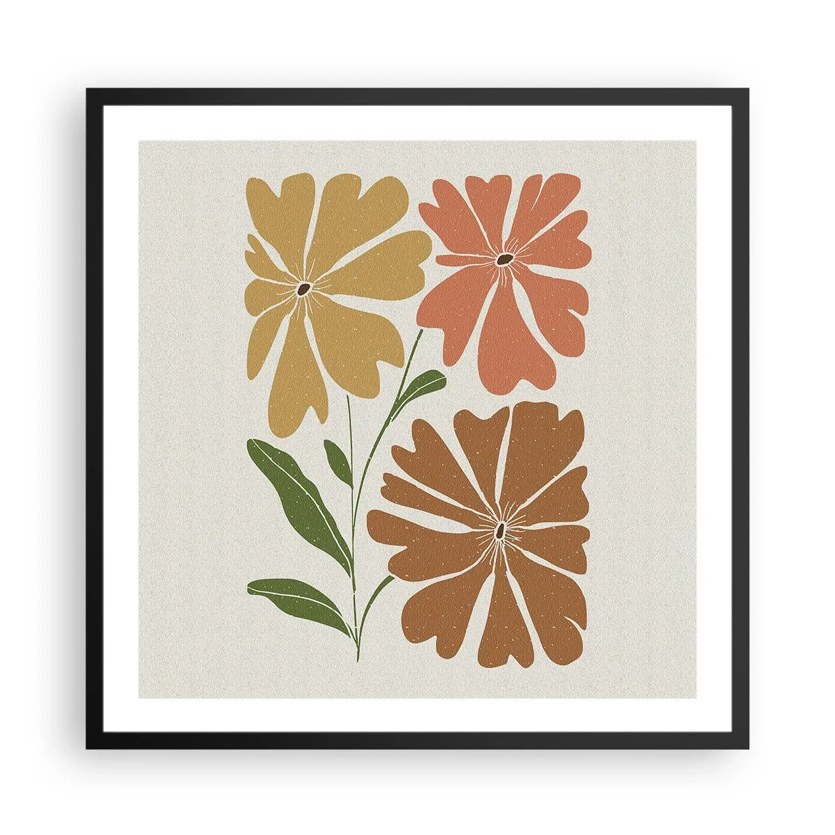 Poster in cornice nera - Natura e geometria - 60x60 cm
