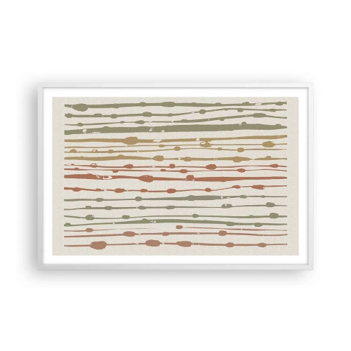 Poster in cornice bianca - La notazione musicale dei colori - 91x61 cm