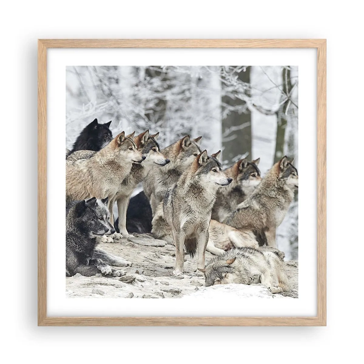 Poster in cornice rovere chiaro - Famiglia e amici - 50x50 cm